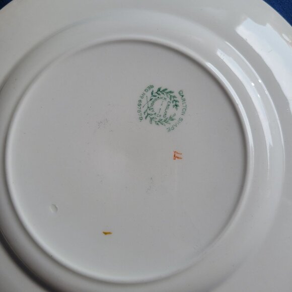 Carlton China Oval Serving Platters Set/2 White W/ Gold Trim & Floral Grindley - Picture 5 of 11